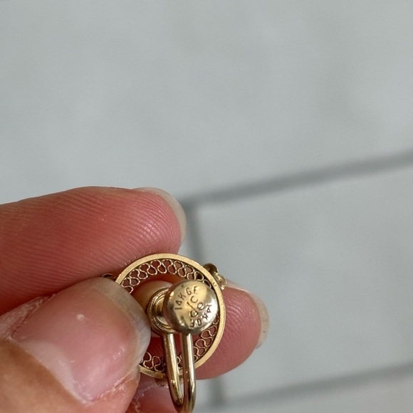 VTG 14k GF Yellow Gold Celtic Fresh Water Pearl Screw Back Womens Earrings - Picture 4 of 6